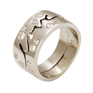 Love Times Love with Diamonds | Wedding Ring | Platinum - Click Image to Close